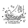 dungeon crawler carl daddy tax tattoo flash design