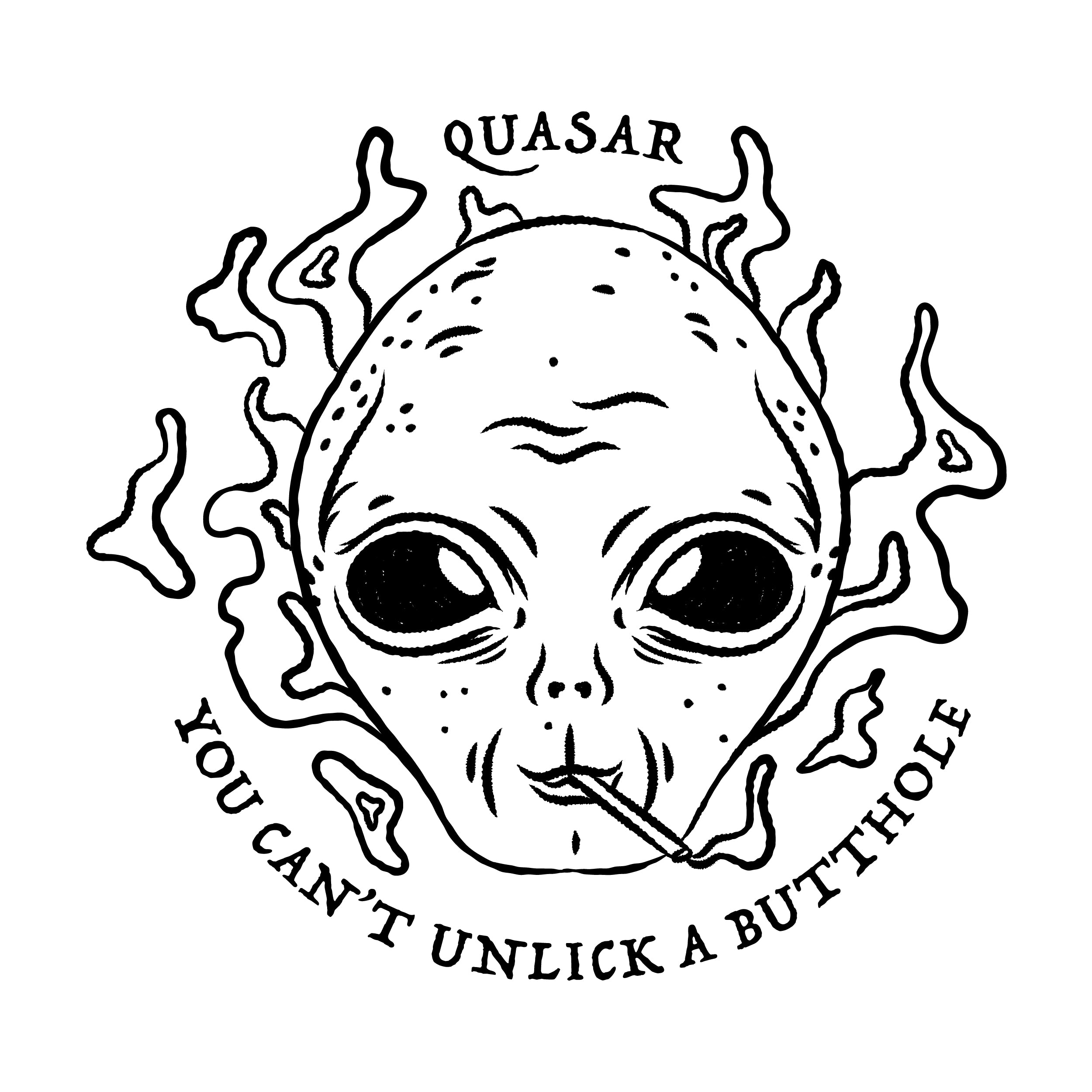 dungeon crawler carl quasar you can't unlick a butthole tattoo flash design