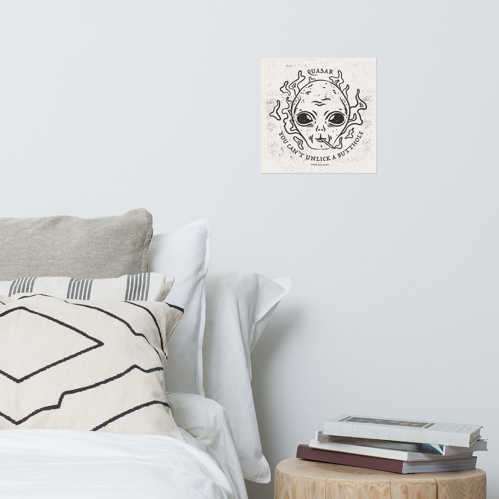 dungeon crawler carl quasar you can't unlick a butthole art print product mockup