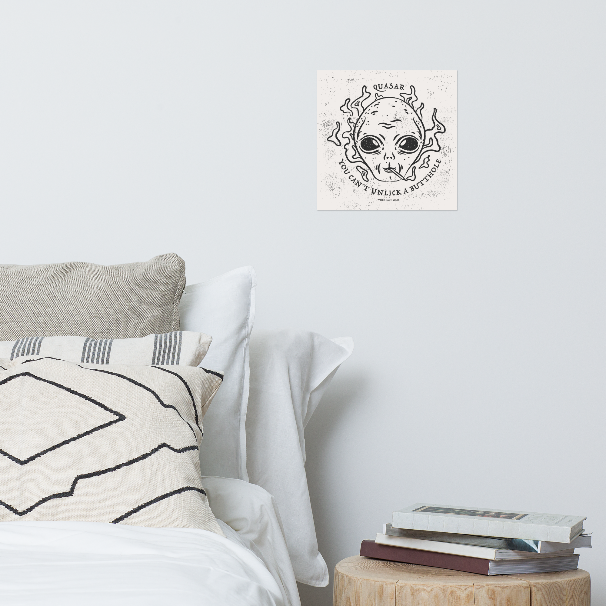dungeon crawler carl quasar you can't unlick a butthole art print product mockup