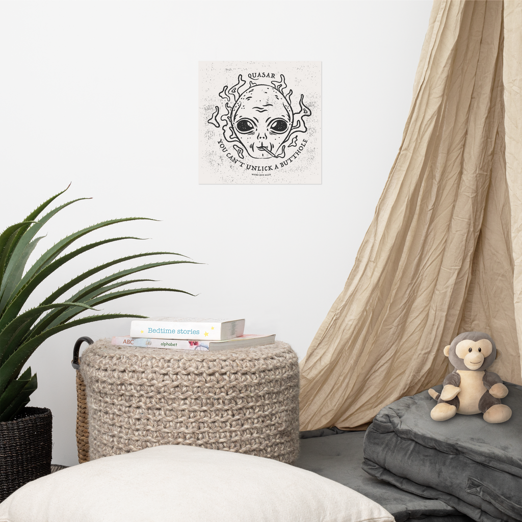 dungeon crawler carl quasar you can't unlick a butthole art print product mockup