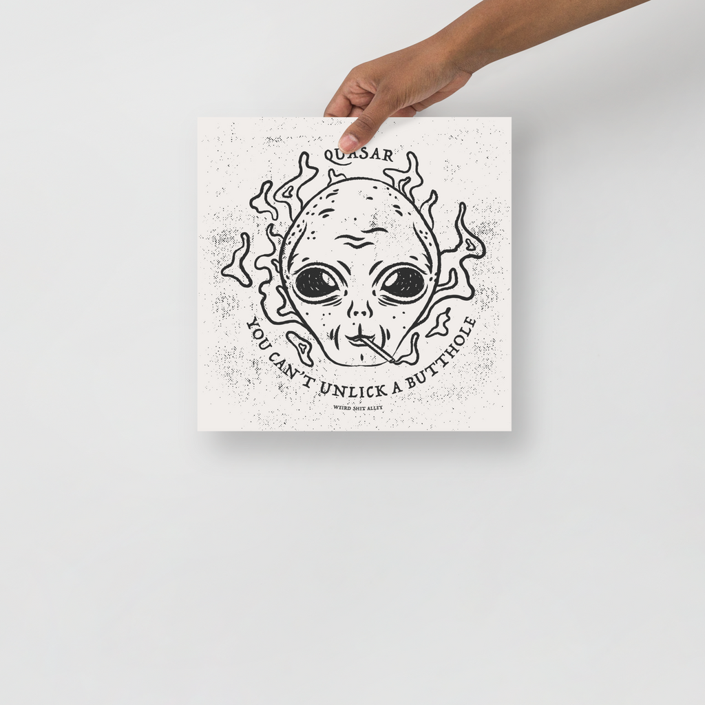 dungeon crawler carl quasar you can't unlick a butthole art print product mockup