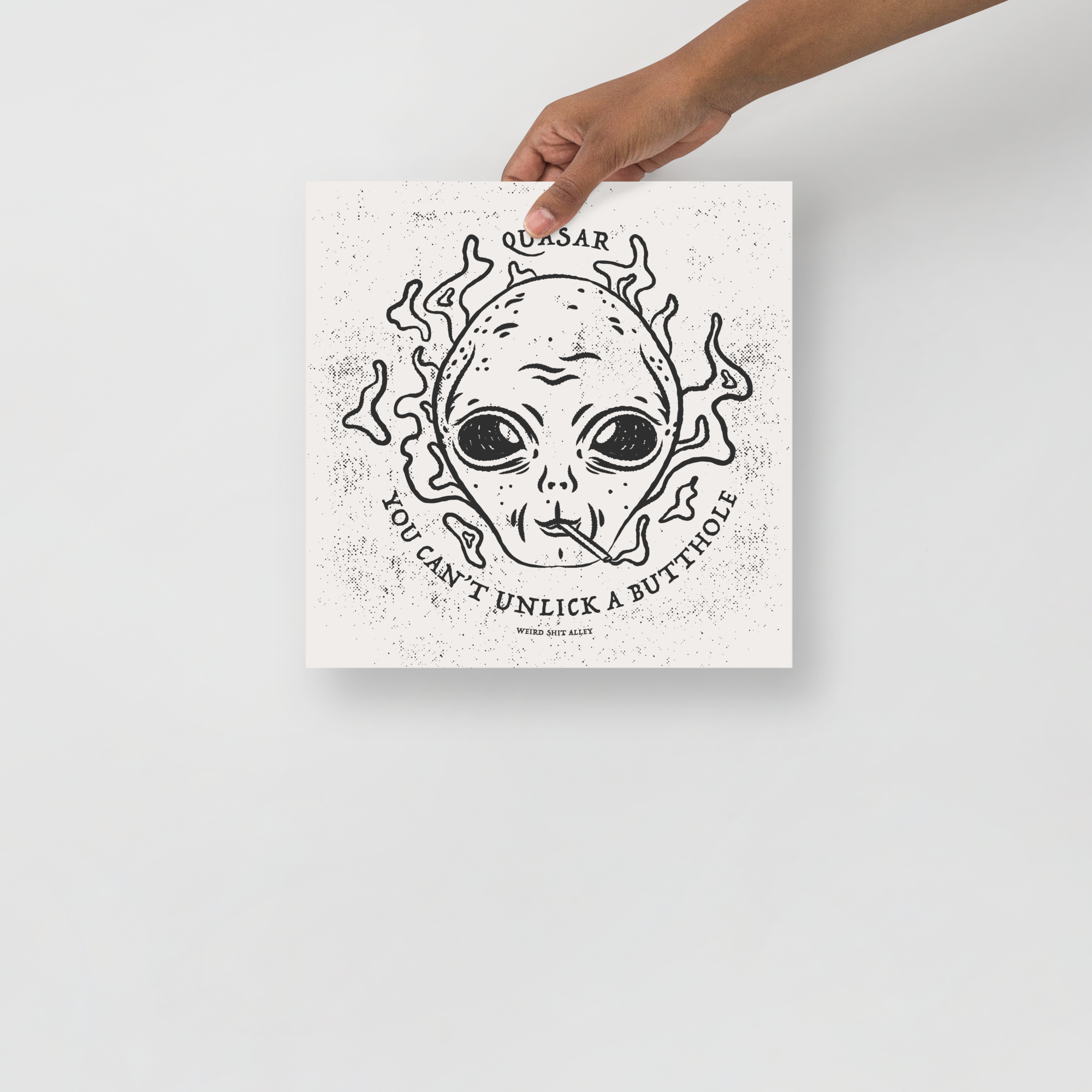 dungeon crawler carl quasar you can't unlick a butthole art print product mockup