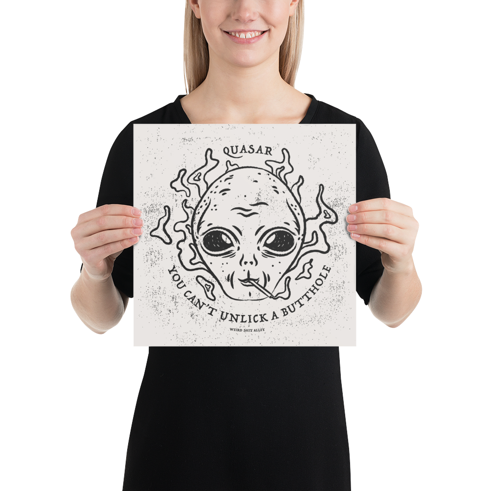 dungeon crawler carl quasar you can't unlick a butthole art print product mockup