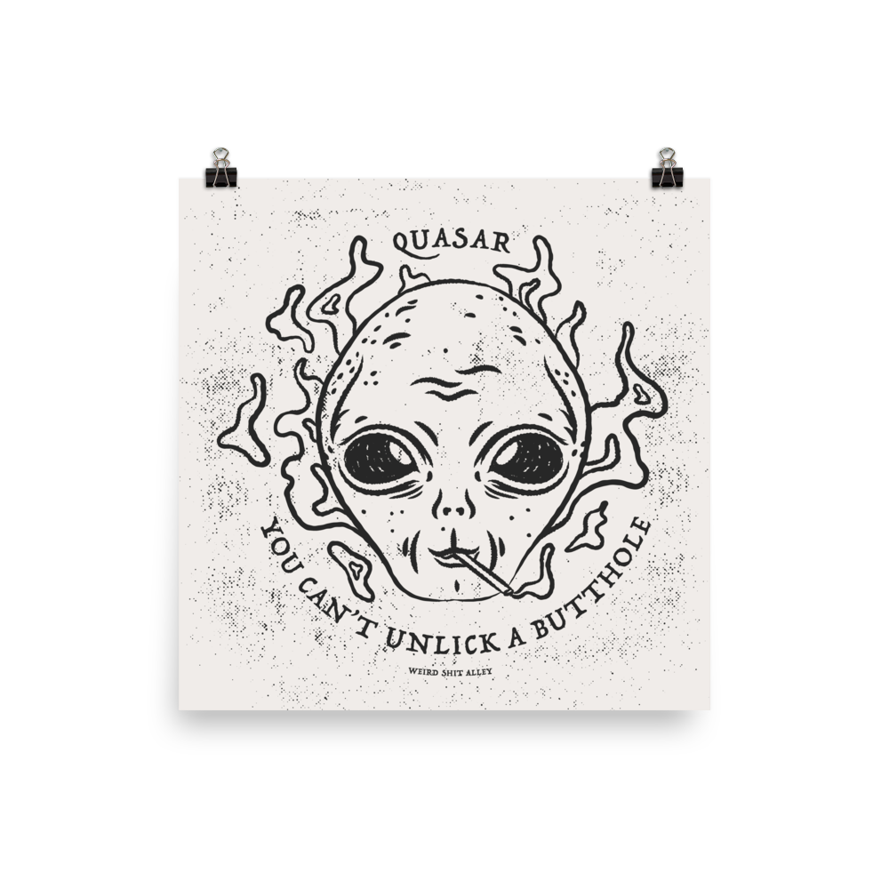 dungeon crawler carl quasar you can't unlick a butthole art print product mockup