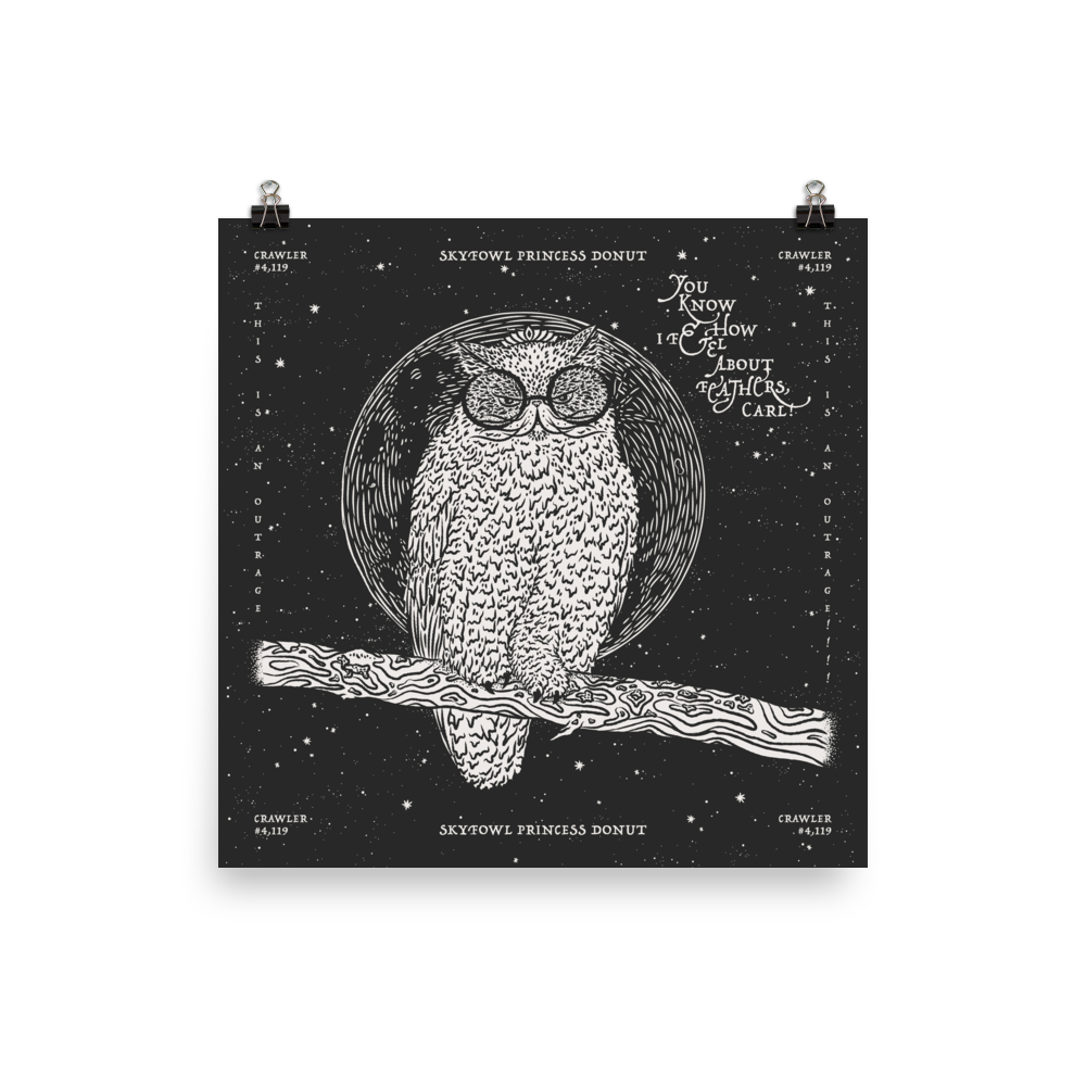weird shit alley dungeon crawler carl skyfowl donut art print product image