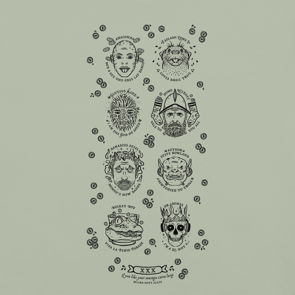 weird shit alley dungeon crawler carl penis parade vert tee product detail image