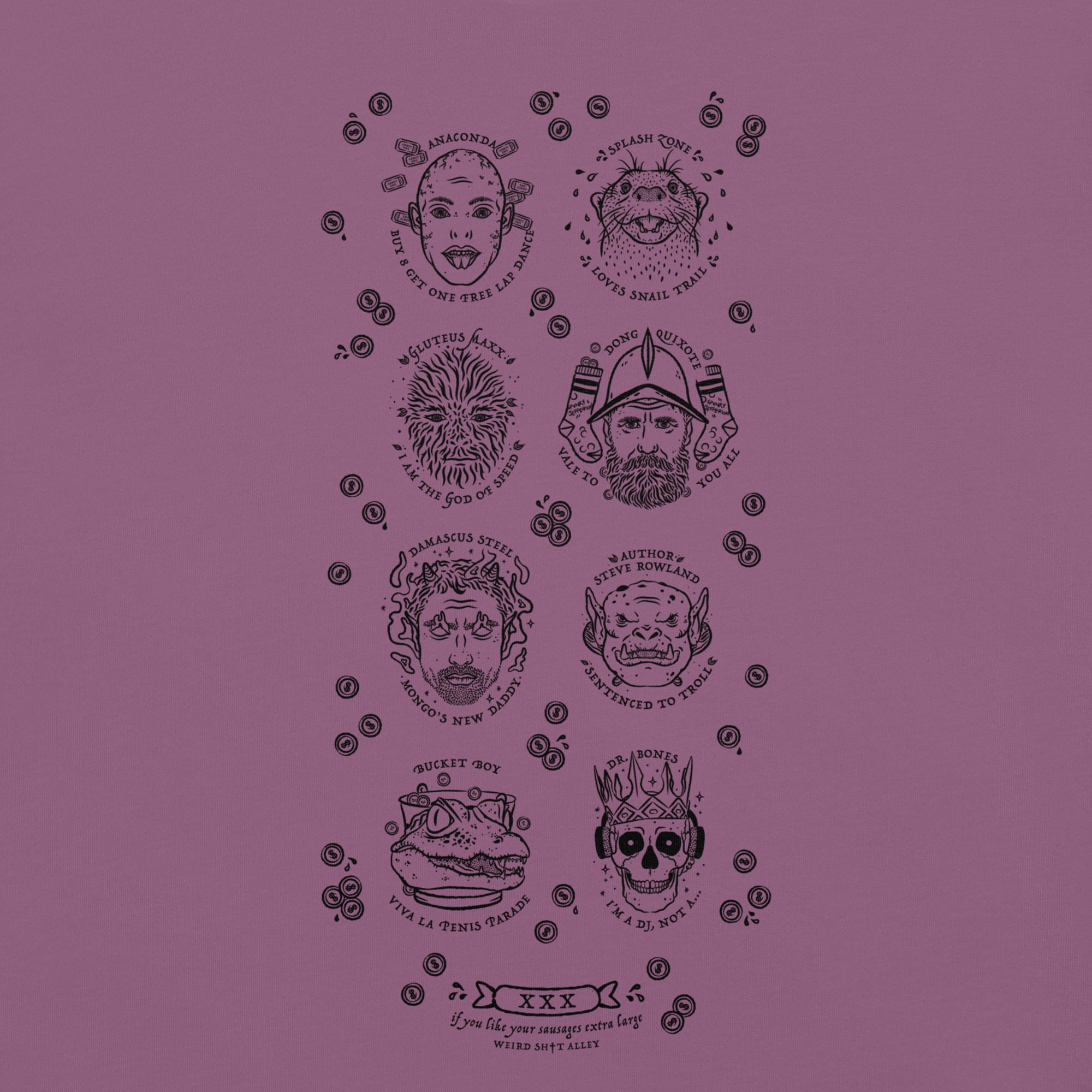 weird shit alley dungeon crawler carl penis parade vert tee product detail image