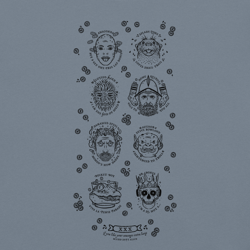 weird shit alley dungeon crawler carl penis parade vert tee product detail image