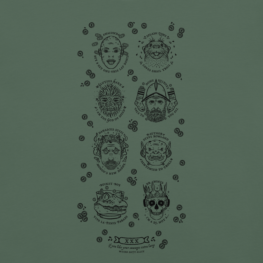 weird shit alley dungeon crawler carl penis parade vert tee product detail image