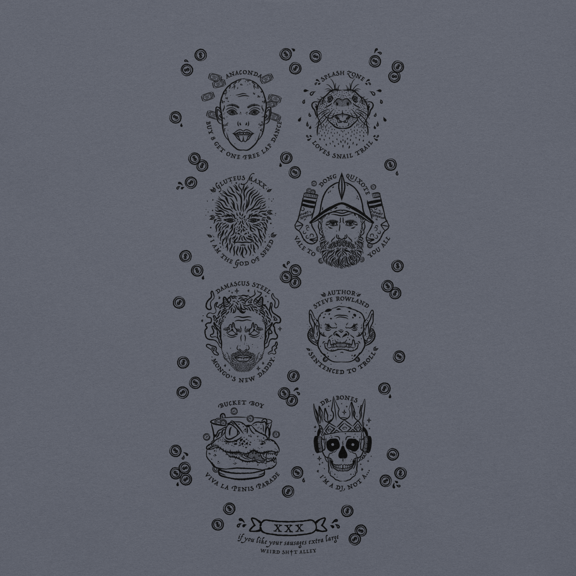 weird shit alley dungeon crawler carl penis parade vert tee product detail image