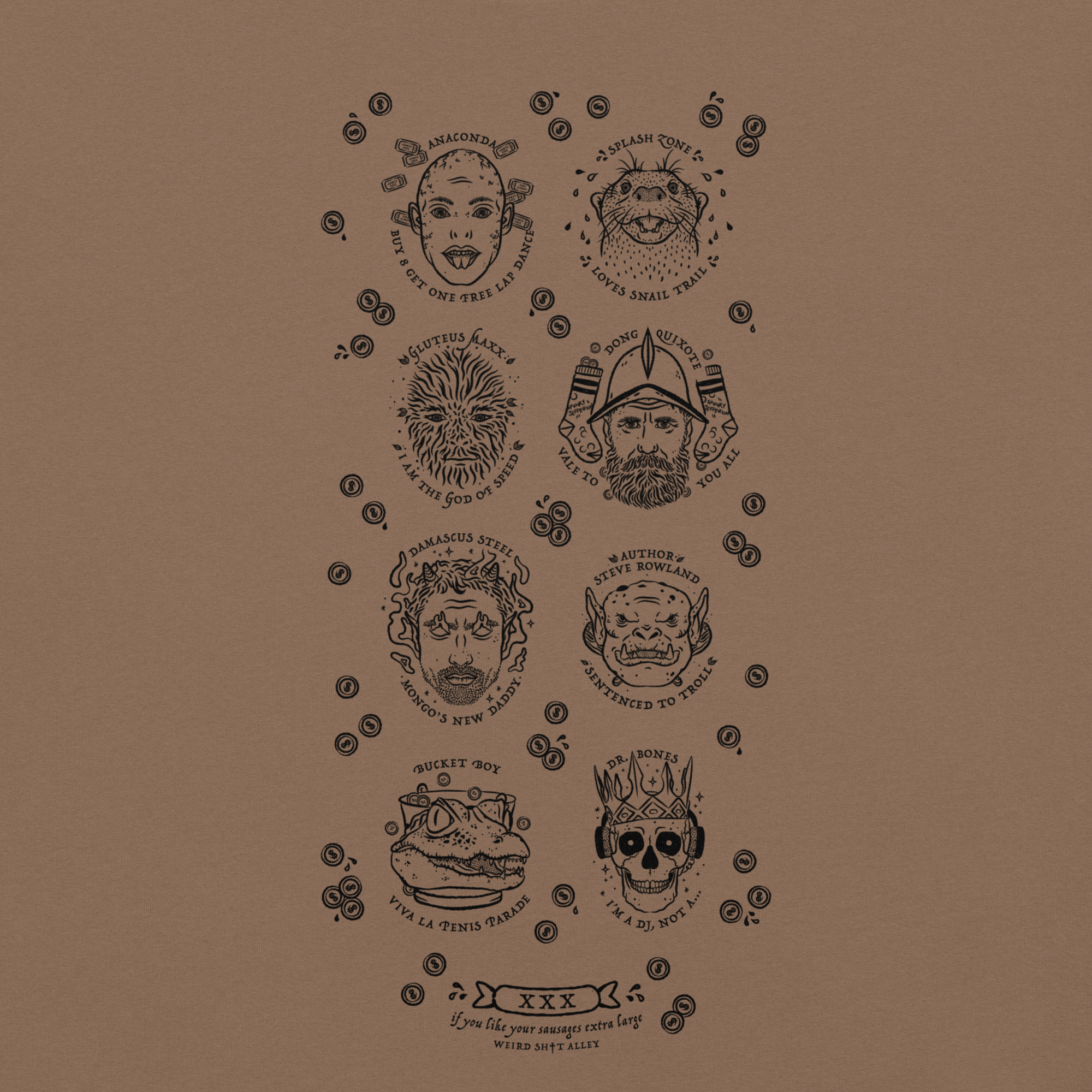 weird shit alley dungeon crawler carl penis parade vert tee product detail image
