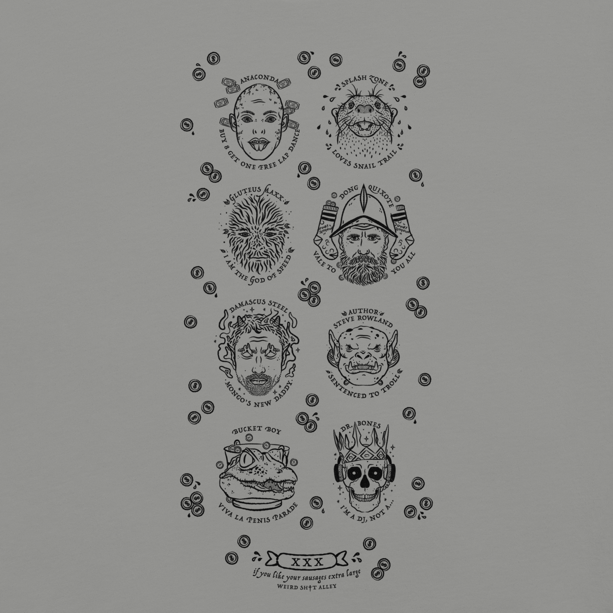 weird shit alley dungeon crawler carl penis parade vert tee product detail image