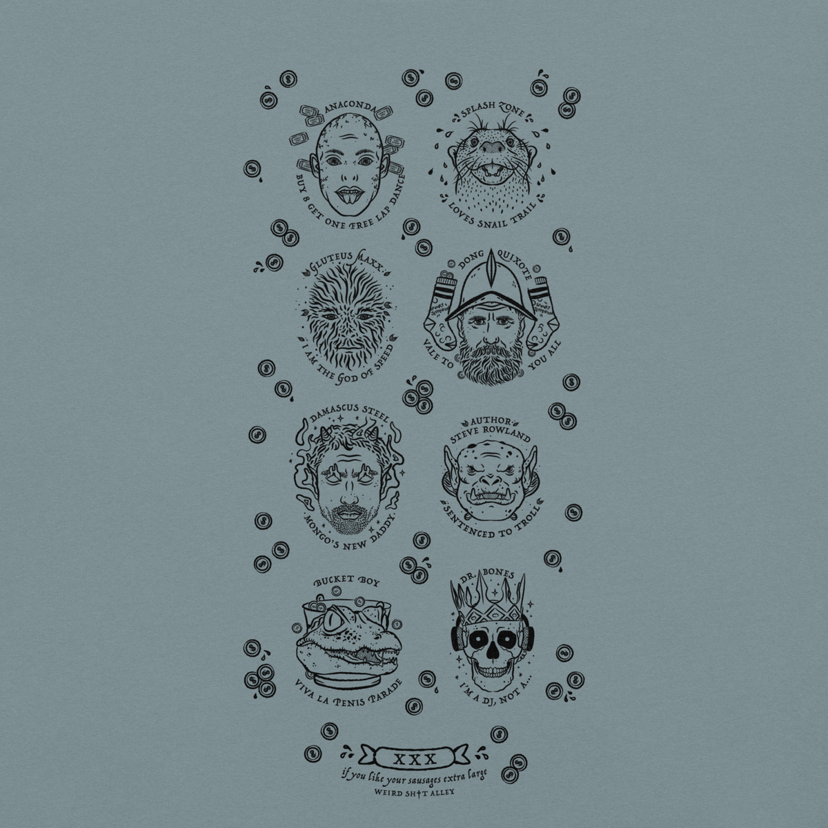 weird shit alley dungeon crawler carl penis parade vert tee product detail image