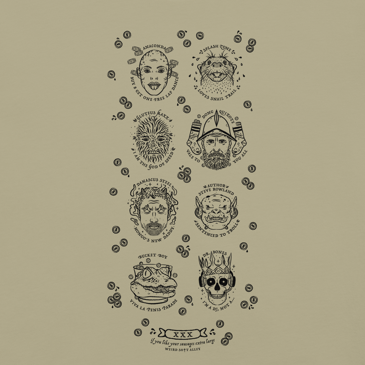 weird shit alley dungeon crawler carl penis parade vert tee product detail image