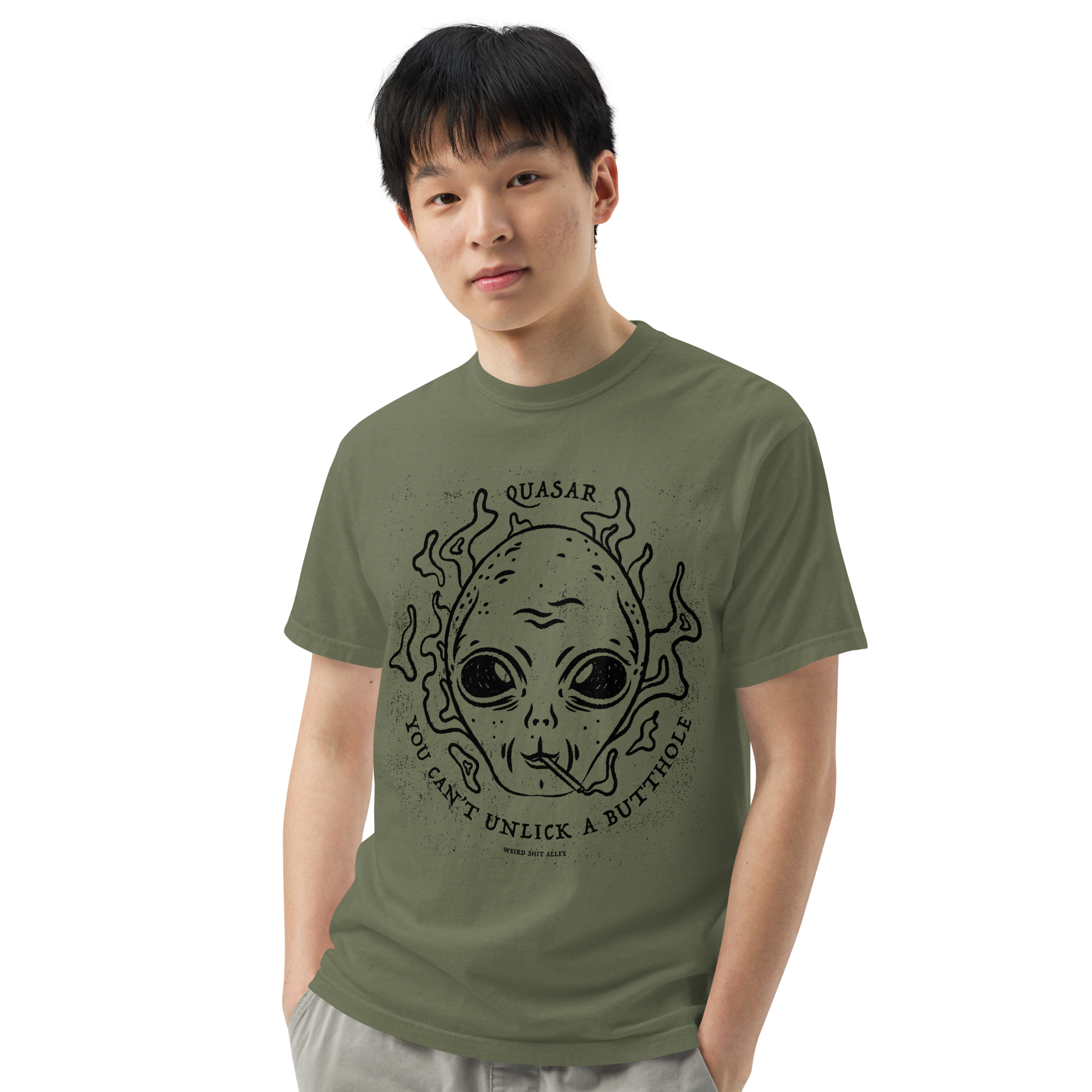 dungeon crawler carl quasar you can't unlick a butthole shirt product mockup