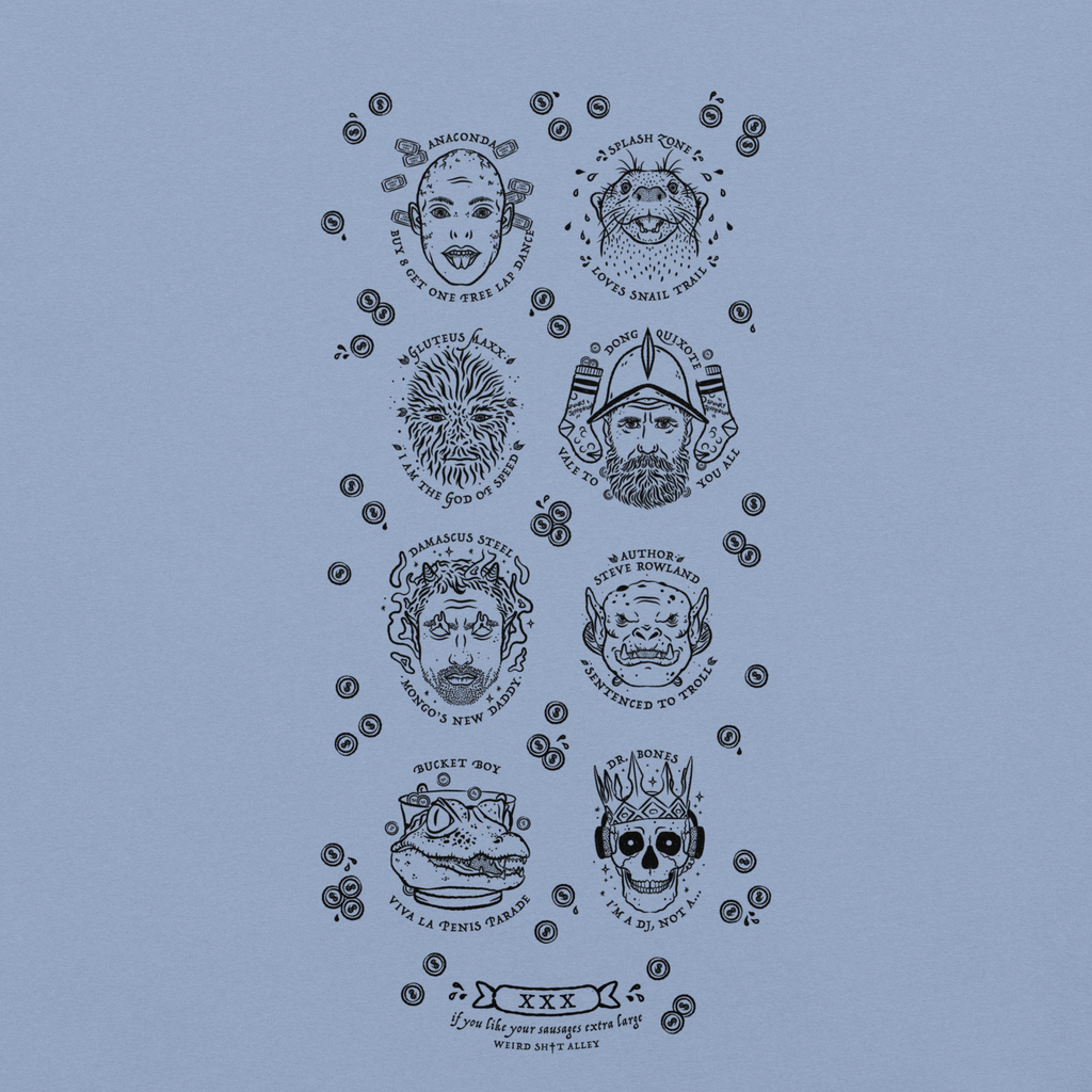 weird shit alley dungeon crawler carl penis parade vert tee product detail image