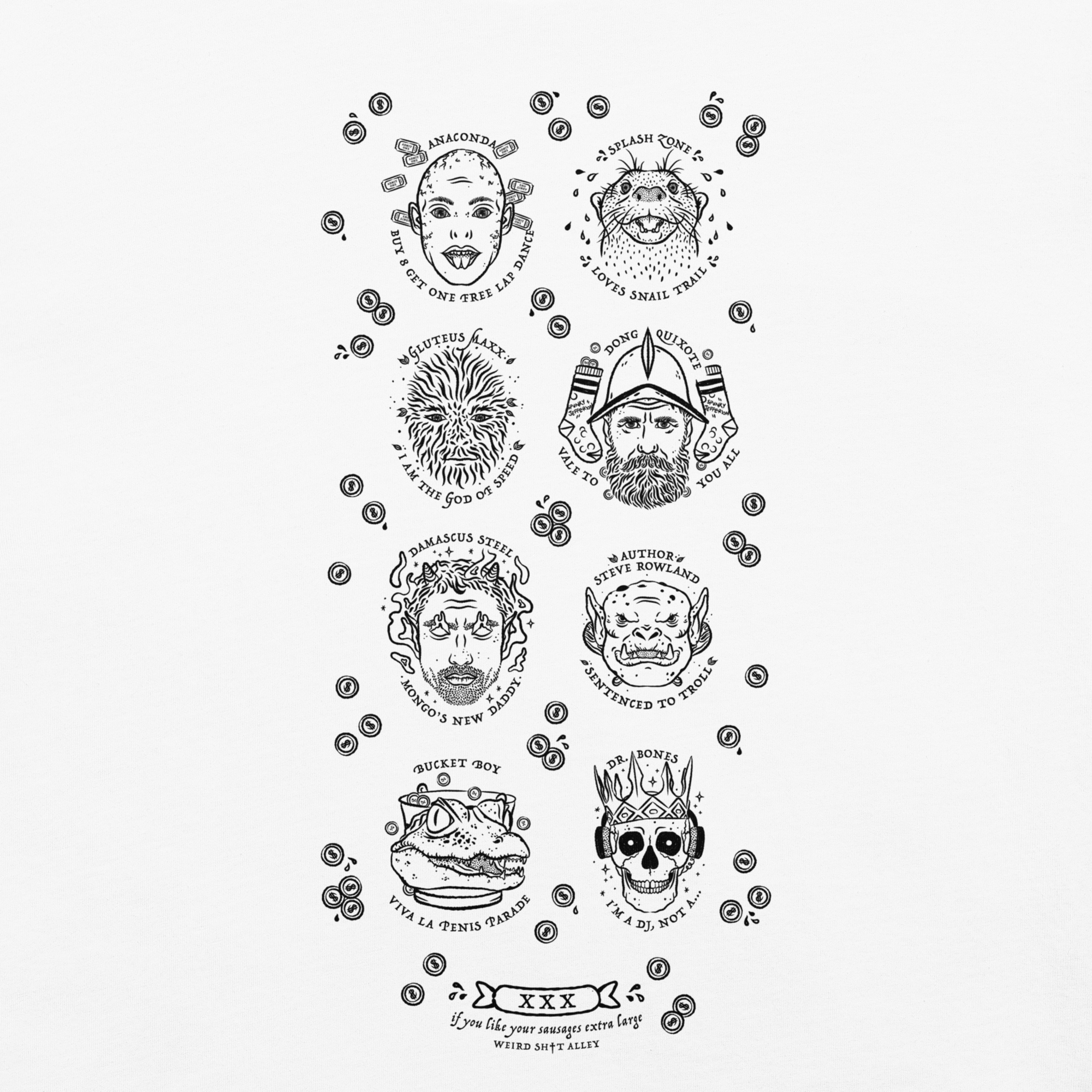 weird shit alley dungeon crawler carl penis parade vert tee product detail image