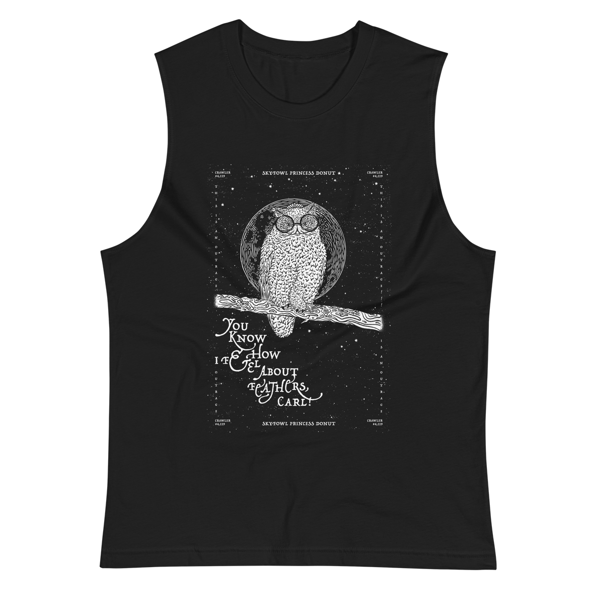 weird shit alley dungeon crawler carl skyfowl donut muscle tank shirt product image