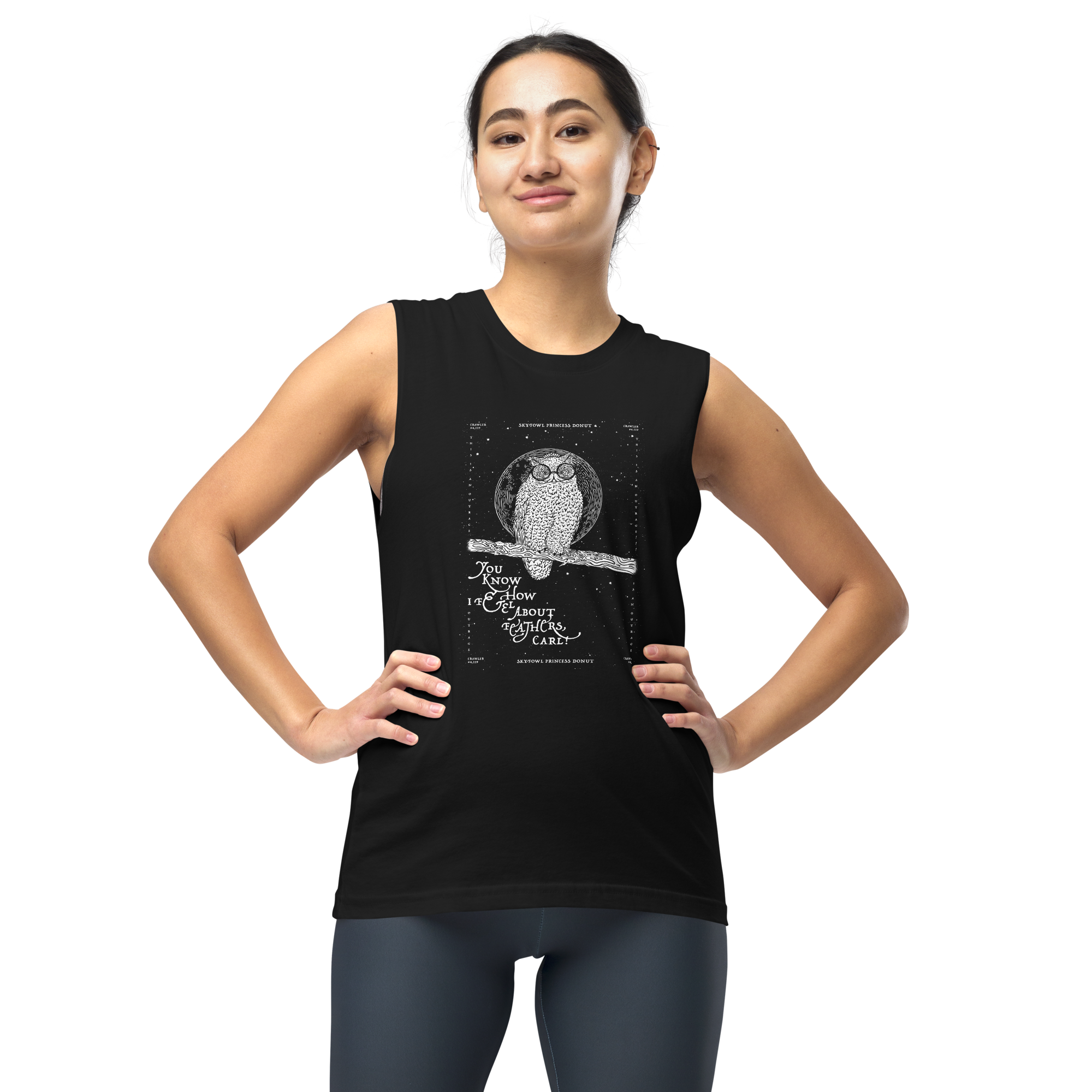 weird shit alley dungeon crawler carl skyfowl donut muscle tank shirt product image