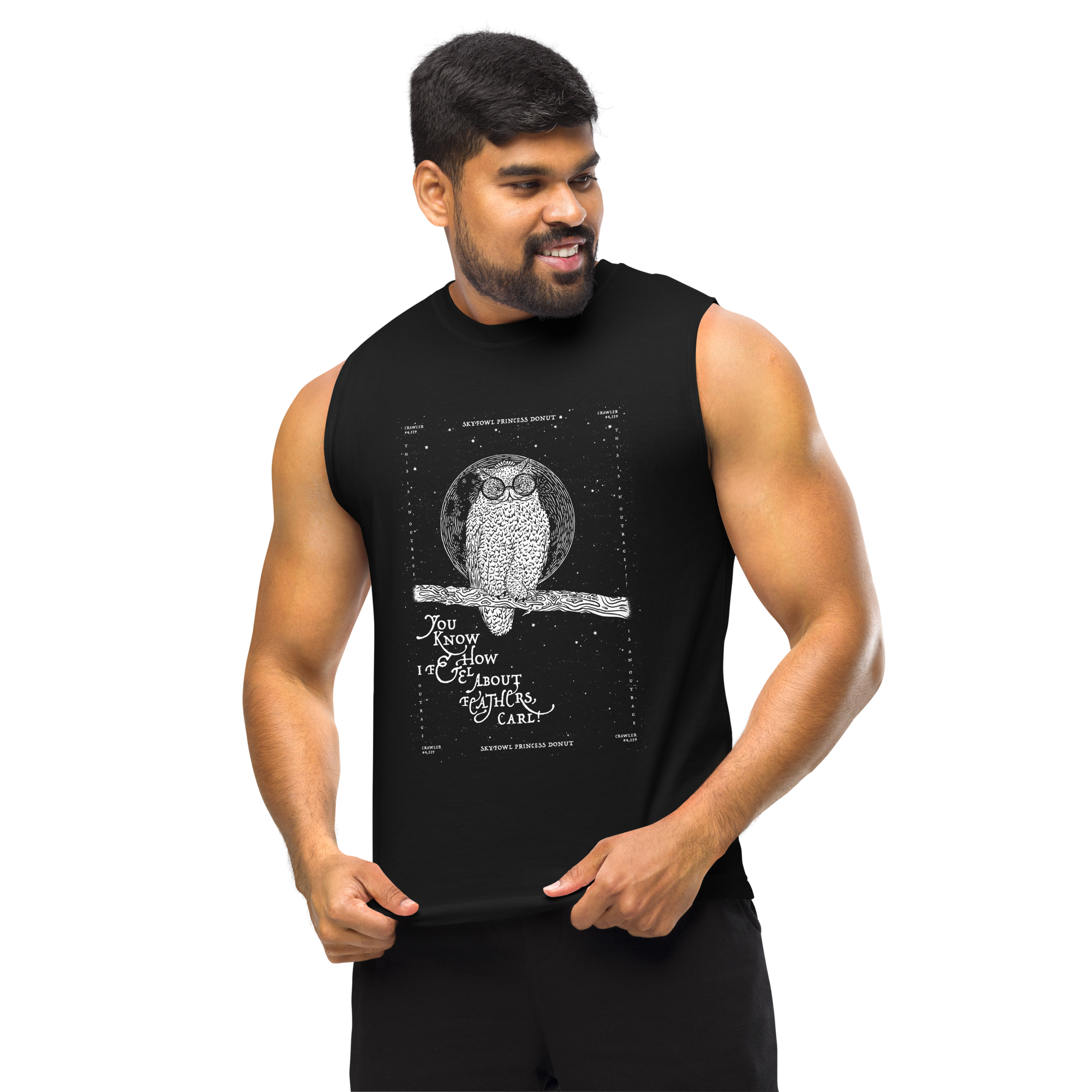 weird shit alley dungeon crawler carl skyfowl donut muscle tank shirt product image