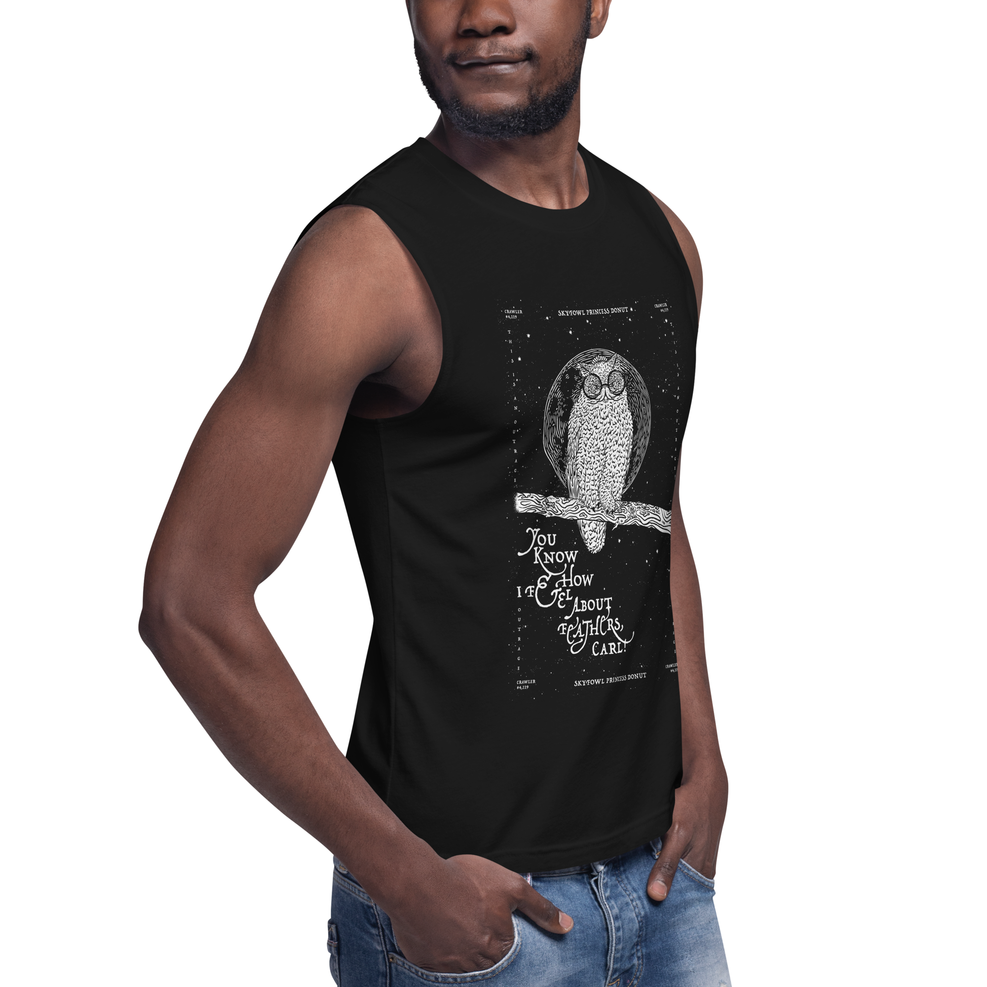 weird shit alley dungeon crawler carl skyfowl donut muscle tank shirt product image