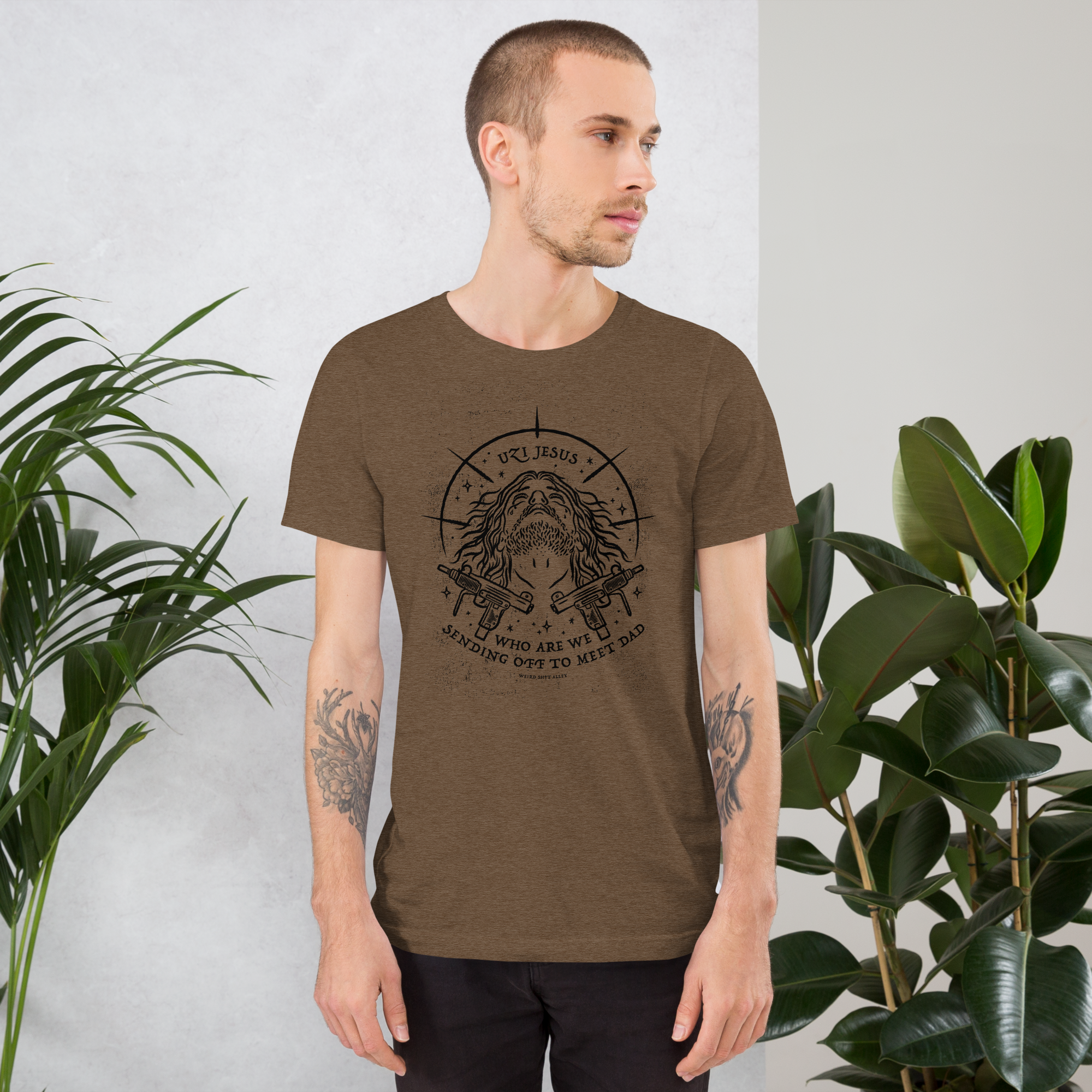 dungeon crawler carl uzi jesus shirt product mockup