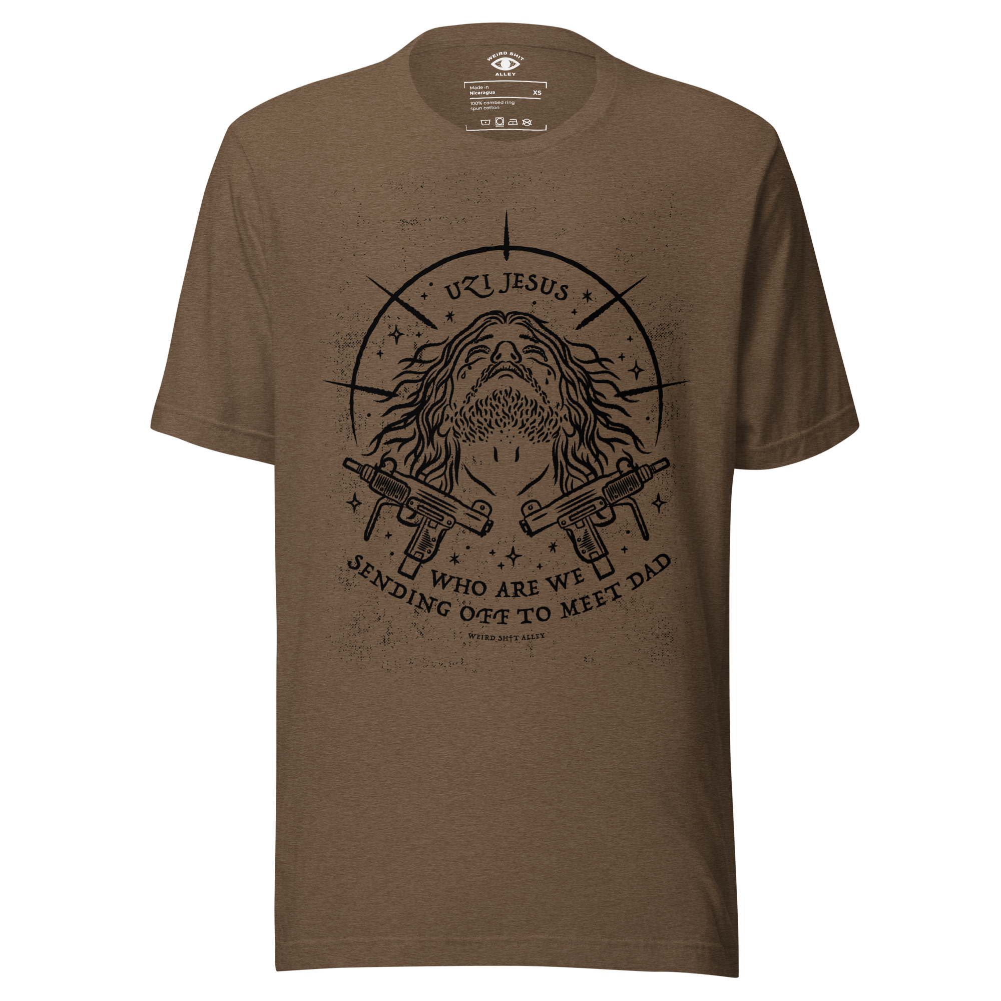 dungeon crawler carl uzi jesus shirt product mockup