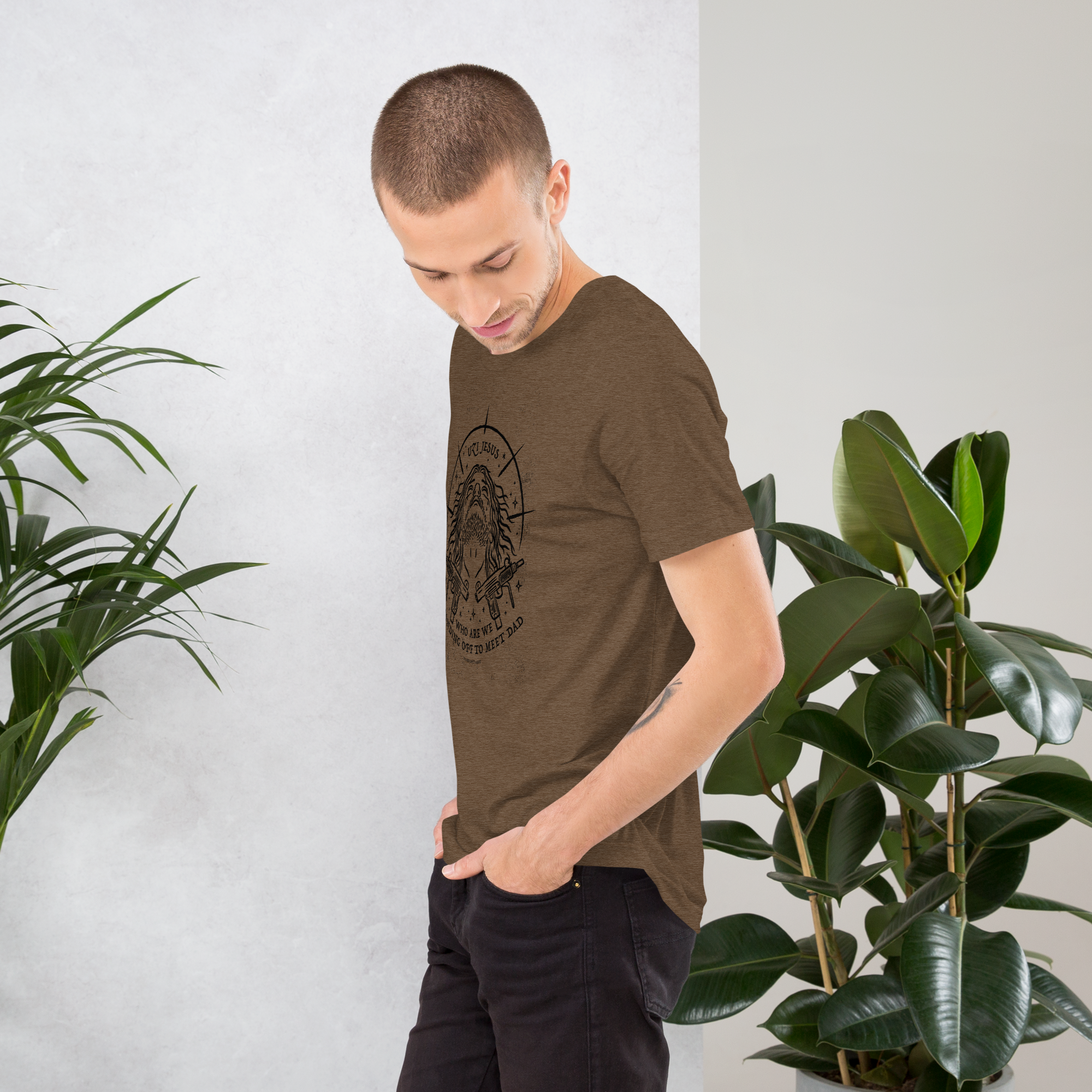 dungeon crawler carl uzi jesus shirt product mockup