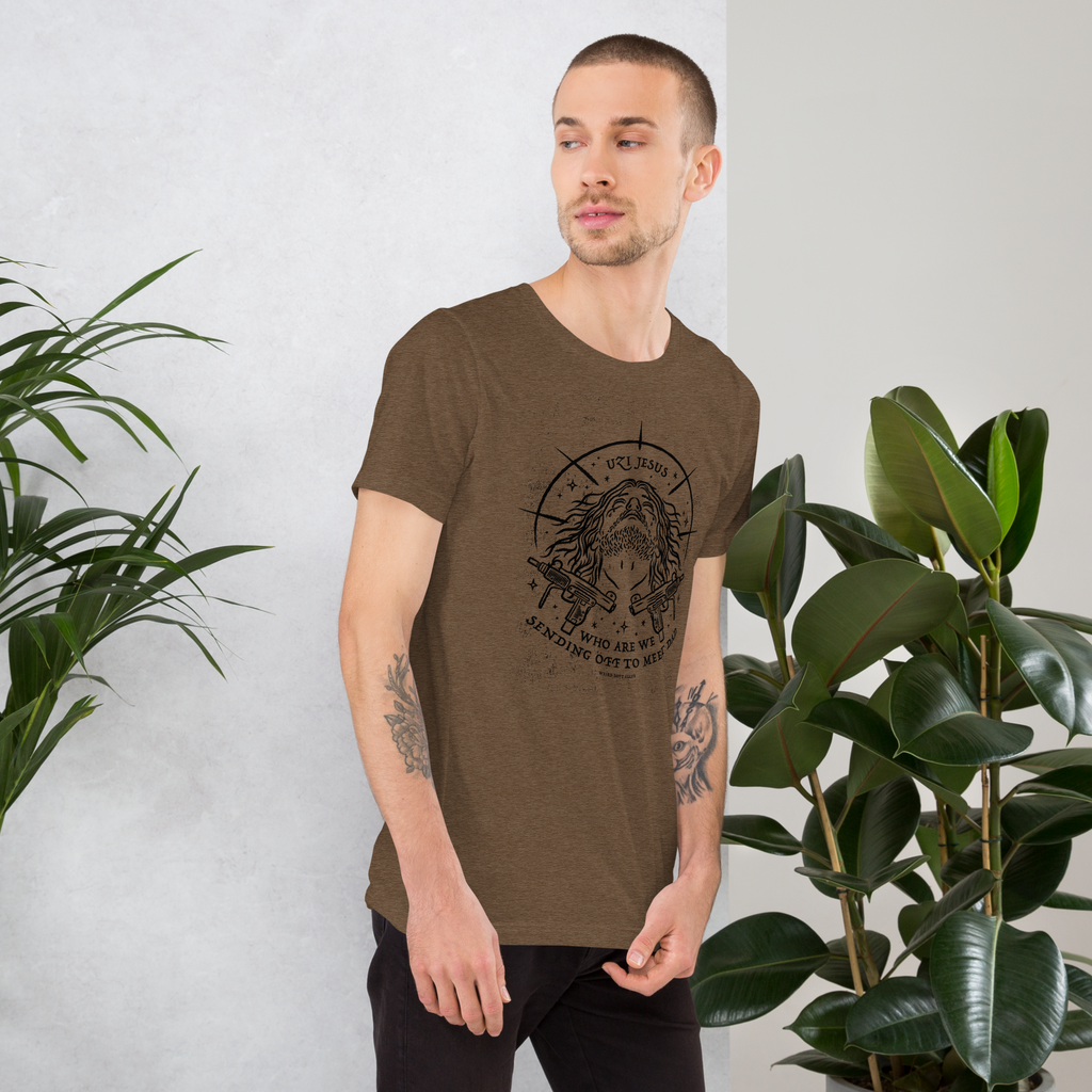 dungeon crawler carl uzi jesus shirt product mockup