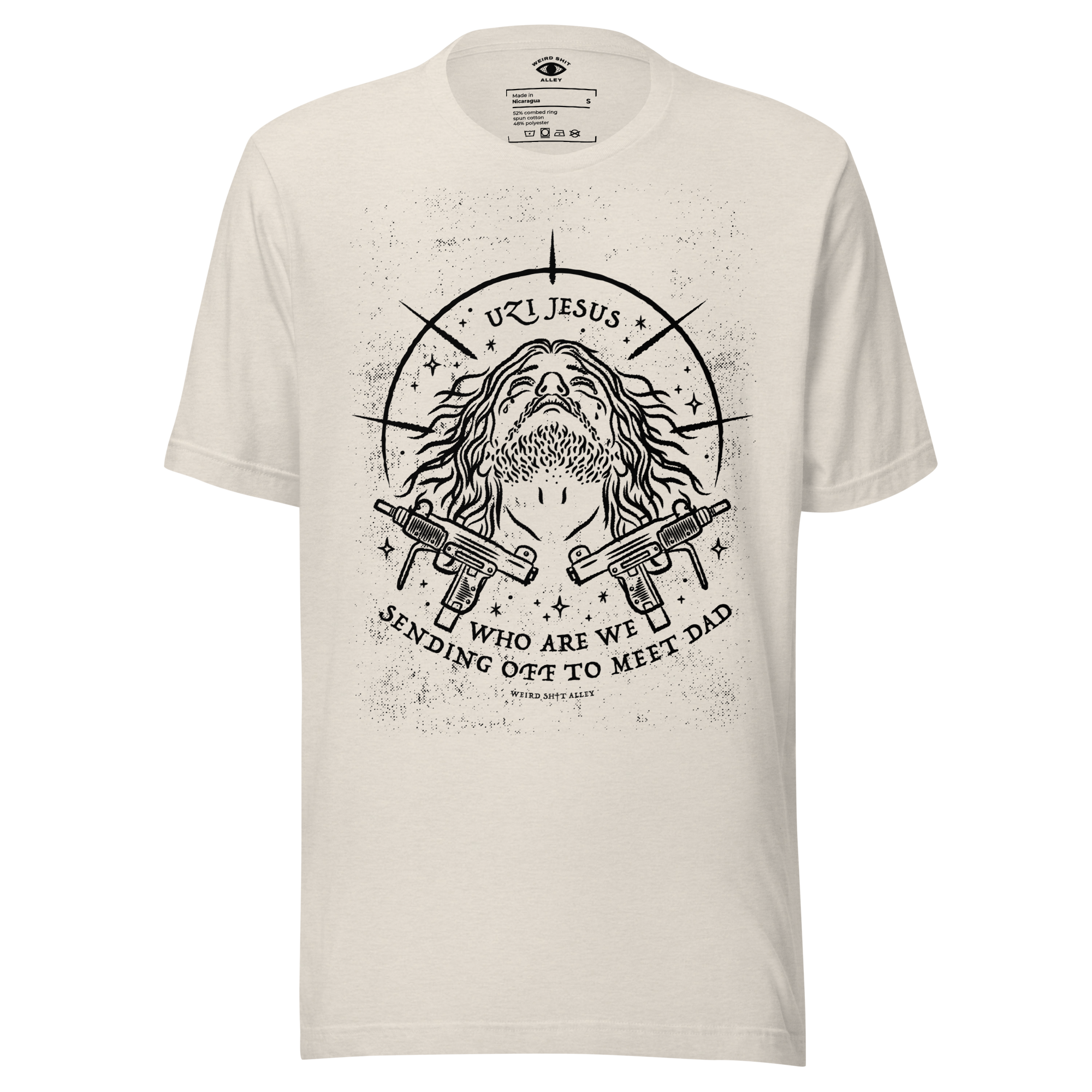 dungeon crawler carl uzi jesus shirt product mockup