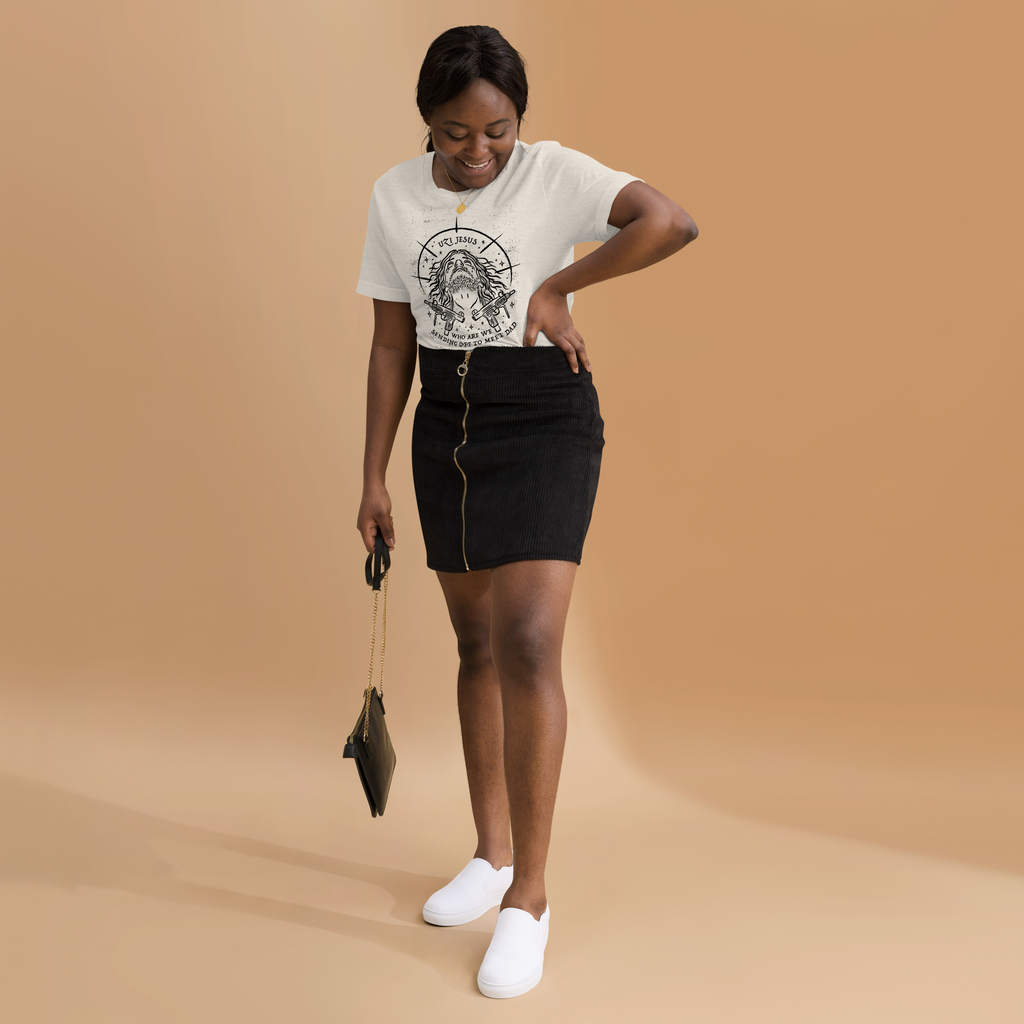 dungeon crawler carl uzi jesus shirt product mockup