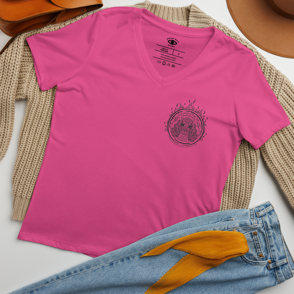 weird shit alley dungeon crawler carl society for the eradication of cocker spaniels TSECS v-neck shirt product image