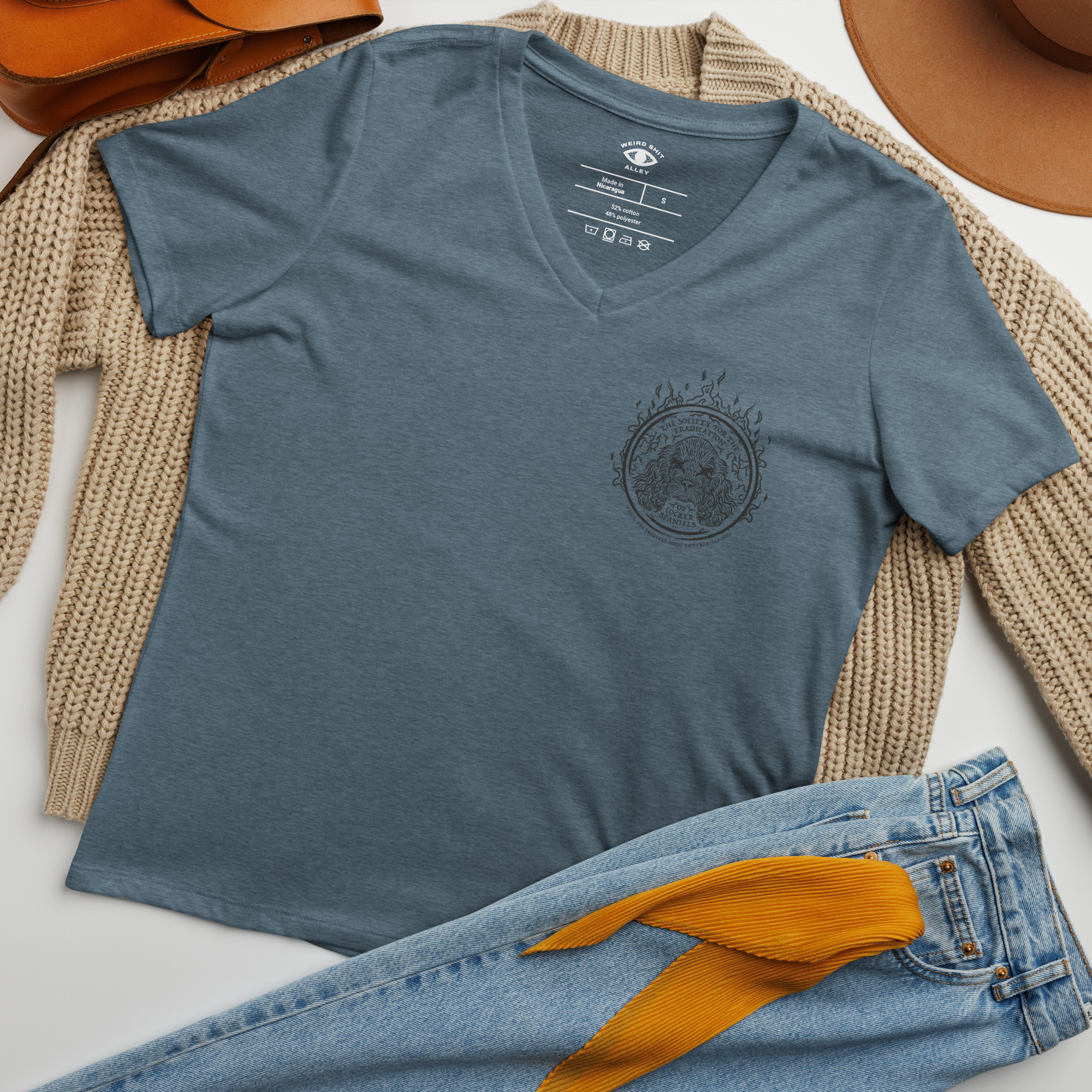weird shit alley dungeon crawler carl society for the eradication of cocker spaniels TSECS v-neck shirt product image