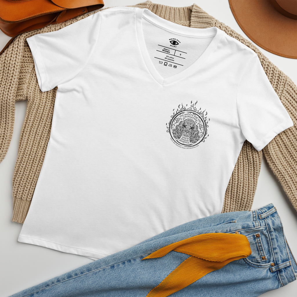 weird shit alley dungeon crawler carl society for the eradication of cocker spaniels TSECS v-neck shirt product image