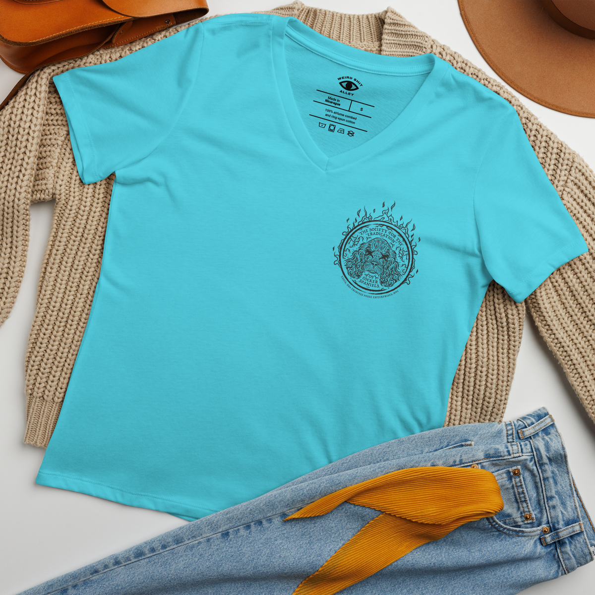 weird shit alley dungeon crawler carl society for the eradication of cocker spaniels TSECS v-neck shirt product image